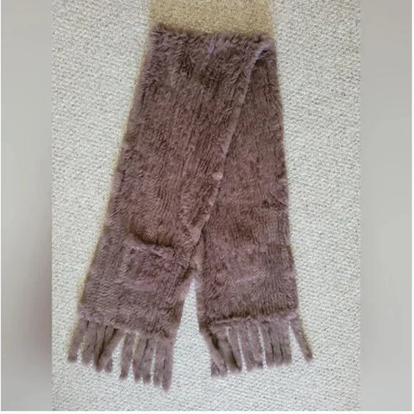 Real Fur scarf Shall Brown with pockets